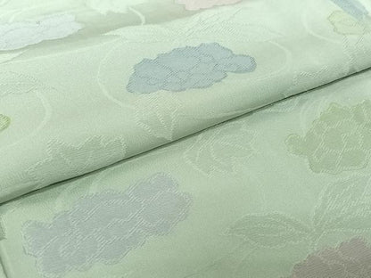 平和屋着物●上質な小紋　単衣　草花文　地紋起こし　正絹　逸品　AABK3828jh