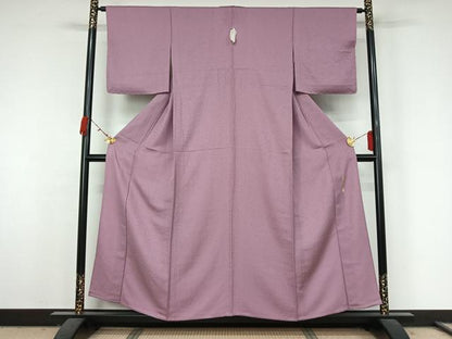 平和屋着物▽本草木染作家　瑞寶　色無地　単衣　浅紫色　正絹　逸品　AABK3829jh