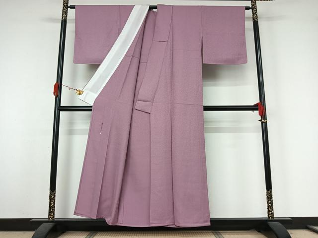 平和屋着物▽本草木染作家　瑞寶　色無地　単衣　浅紫色　正絹　逸品　AABK3829jh