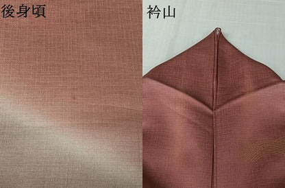 平和屋着物▽訪問着　単衣　駒刺繍　流水花丸文　暈し染め　金糸　金彩　正絹　逸品　AABK3835jh
