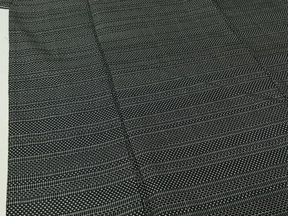 平和屋着物▽男性　お召　単衣　横段文　正絹　逸品　AABK3836jh