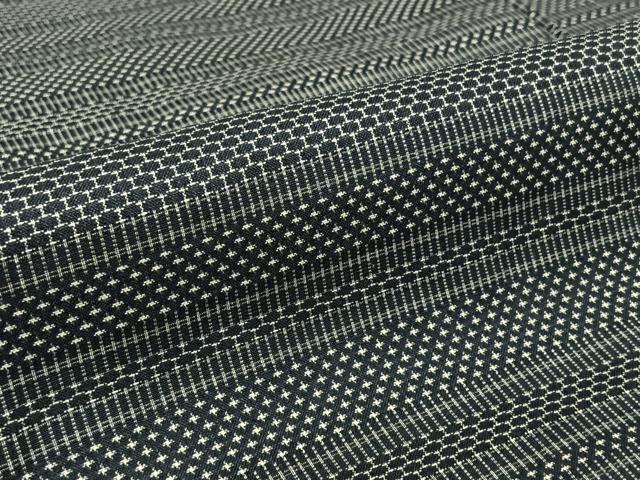 平和屋着物▽男性　お召　単衣　横段文　正絹　逸品　AABK3836jh