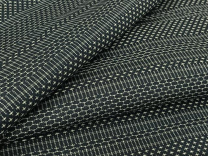 平和屋着物▽男性　お召　単衣　横段文　正絹　逸品　AABK3836jh