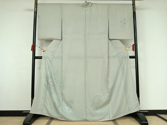 平和屋着物▽訪問着　無双　紗袷　紗×絽　草花文　金彩　正絹　逸品　AABK3837jh