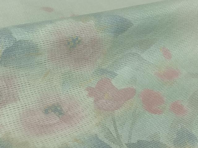 平和屋着物▽訪問着　無双　紗袷　紗×絽　草花文　金彩　正絹　逸品　AABK3837jh