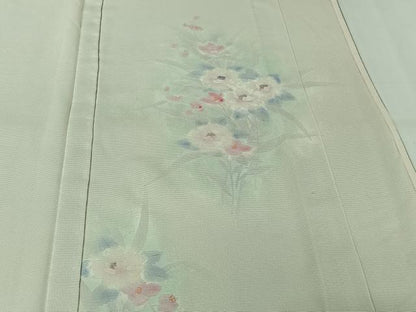 平和屋着物▽訪問着　無双　紗袷　紗×絽　草花文　金彩　正絹　逸品　AABK3837jh