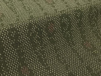 平和屋着物▽お召 単衣 幾何学文様 正絹 逸品 AABK3838jh