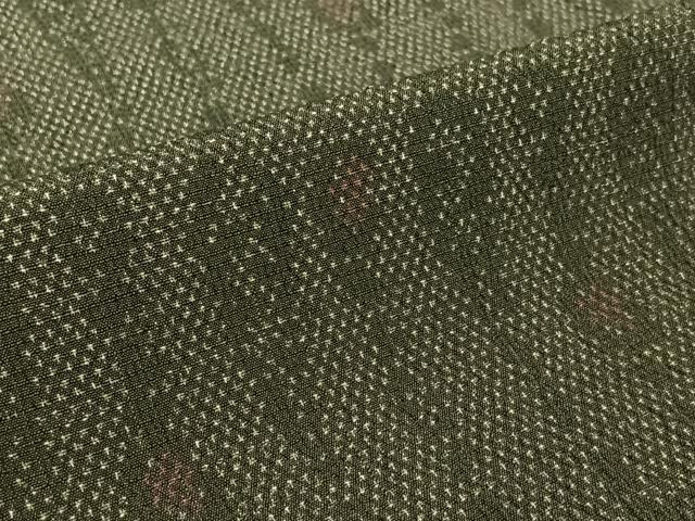 平和屋着物▽お召 単衣 幾何学文様 正絹 逸品 AABK3838jh