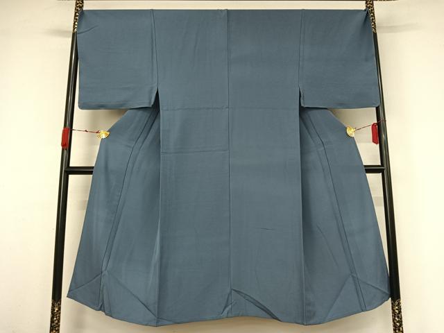 平和屋着物▽男性　色無地　単衣　薄花色　お召縮緬　正絹　逸品　未使用　AABK3849jh