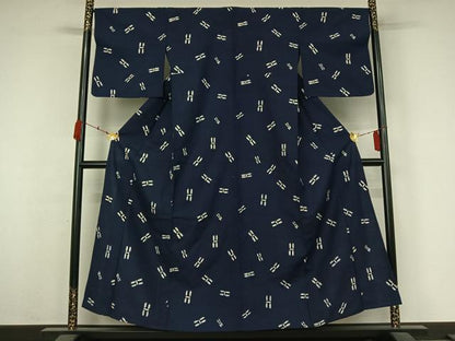 平和屋着物▽上質な紬　単衣　勝虫　正絹　逸品　AABK3852jh