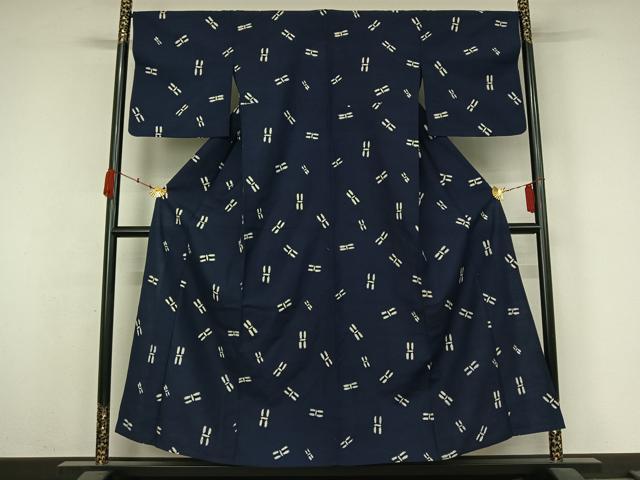平和屋着物▽上質な紬　単衣　勝虫　正絹　逸品　AABK3852jh