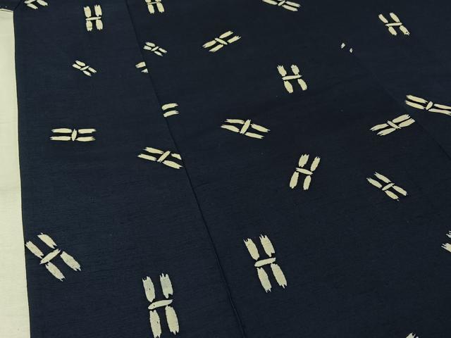平和屋着物▽上質な紬　単衣　勝虫　正絹　逸品　AABK3852jh