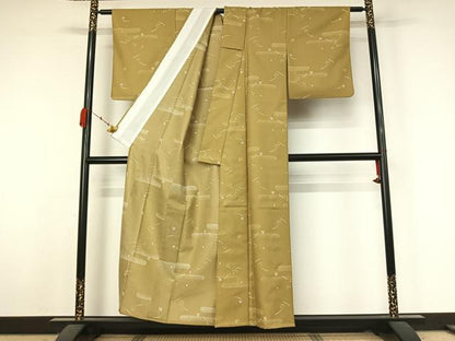 平和屋着物▽小紋　単衣　吹き寄せ文　洗える着物　AABK3853jh