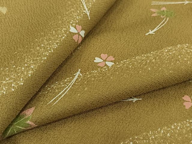 平和屋着物▽小紋　単衣　吹き寄せ文　洗える着物　AABK3853jh