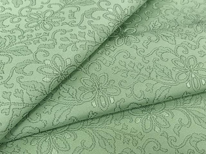 平和屋着物▽お召 単衣 花唐草文 正絹 逸品 AABK3856jh