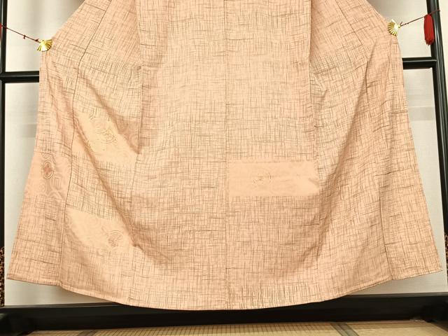 平和屋着物▽訪問着　単衣　駒刺繍　横段花丸文　正絹　逸品　AABK3858jh