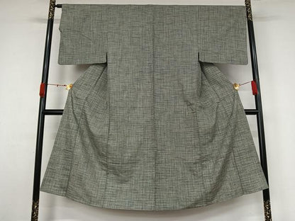 平和屋着物▽男性　小紋　単衣　霞文　AABK3860jh