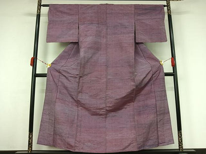 平和屋着物▽上質な紬　単衣　霞文　正絹　逸品　AABK3863jh