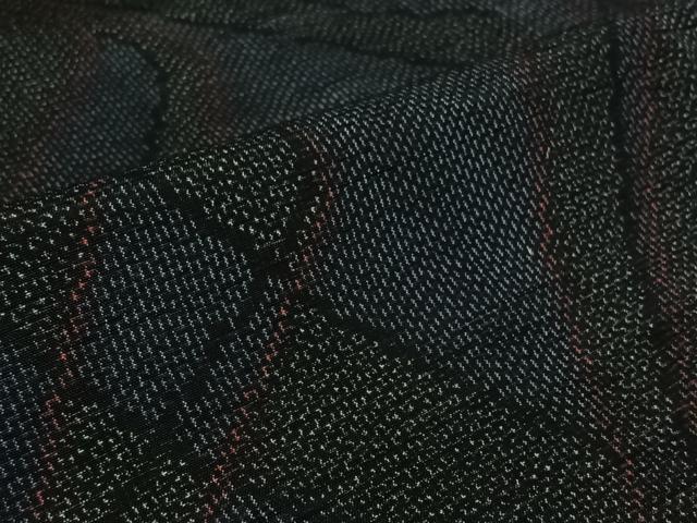 平和屋着物▽上質な紬　単衣　幾何学文様　正絹　逸品　AABK3864jh
