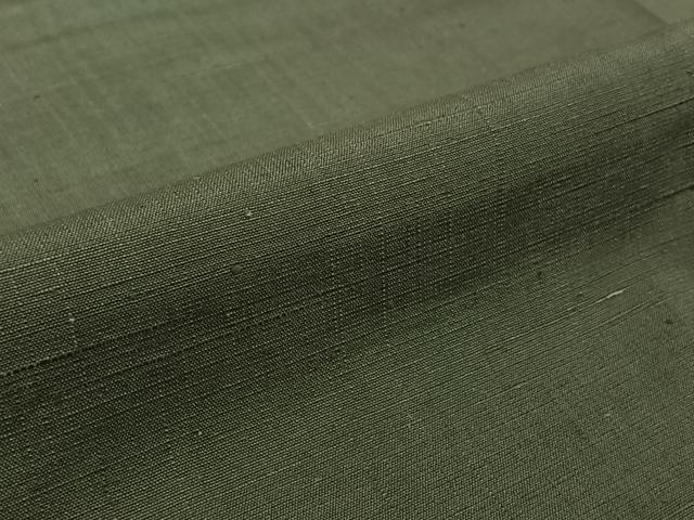 平和屋着物▽上質な紬　単衣　色無地　革色　正絹　逸品　AABK3868jh