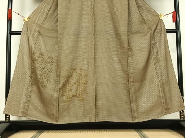 平和屋着物▽色留訪問着　無双　紗袷　笹竹桐文　金彩　高島屋扱い　正絹　逸品　AABK3872jh