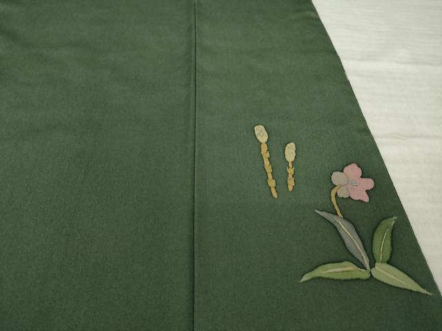 平和屋着物●訪問着　草花文　正絹　逸品　AABK3881ck