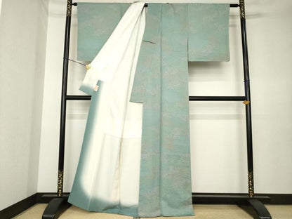 平和屋着物●人間国宝　初代六谷梅軒の息子　二代目　六谷梅軒(六谷博臣)江戸小紋　雲取り寄せ小紋柄　正絹　逸品　AABK3884ck