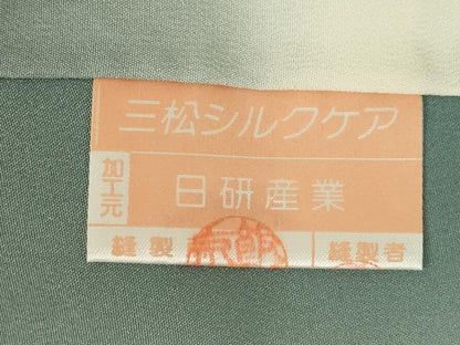 平和屋着物●人間国宝　初代六谷梅軒の息子　二代目　六谷梅軒(六谷博臣)江戸小紋　雲取り寄せ小紋柄　正絹　逸品　AABK3884ck