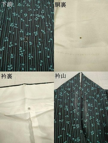 平和屋着物●訪問着　竹　草葉　正絹　逸品　AABK3885ck