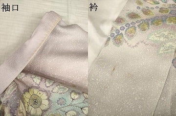 平和屋着物●訪問着　辻が花　絞り　舞花文　暈し染め　金通し地　正絹　逸品　AABK3886ck