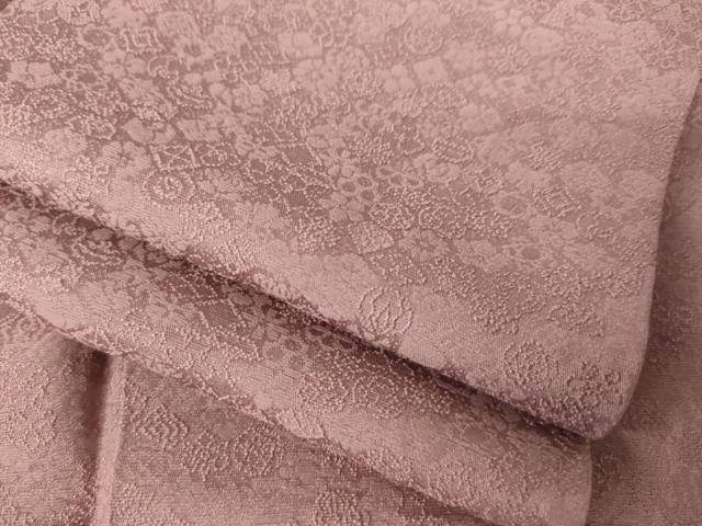 平和屋着物●上質な色無地　花唐草地紋　紅梅色　正絹　逸品　AABK3888ck