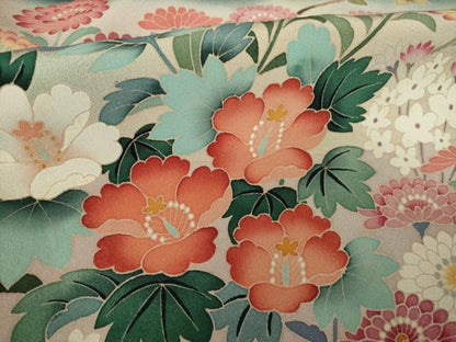 平和屋着物●豪華黒留袖　友禅　作家物　花鳥文　正絹　逸品　AABK3889ck