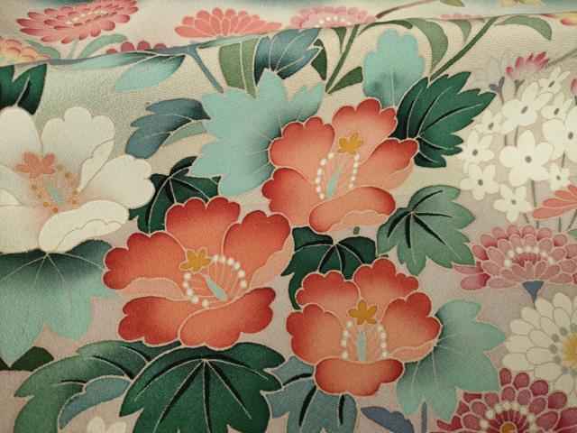 平和屋着物●豪華黒留袖　友禅　作家物　花鳥文　正絹　逸品　AABK3889ck