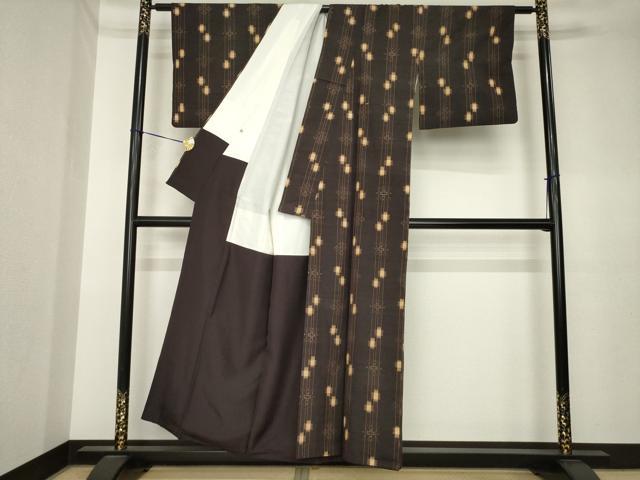 平和屋着物●本場琉球絣　紬　ゑり善扱い　正絹　逸品　AABK3890ck