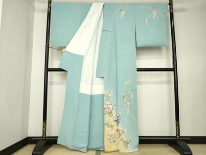平和屋着物●訪問着　友禅　作家物　花篭　藤花房　暈し染め　金彩　正絹　逸品　AABK3892ck