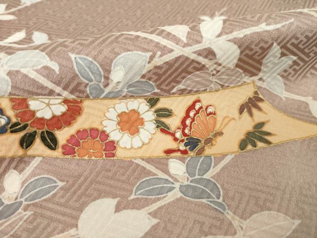 平和屋着物●訪問着　蔓帯花文　暈し染め　金彩　正絹　逸品　AABK3893ck