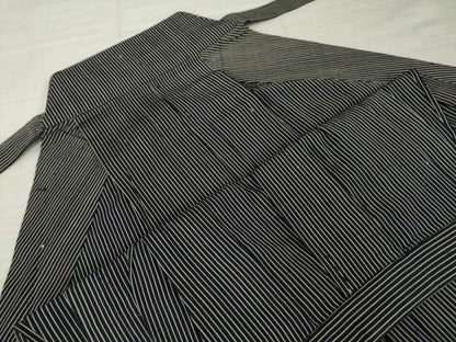 平和屋着物●男性　馬乗り袴　縞　黒地　AABK3894ck