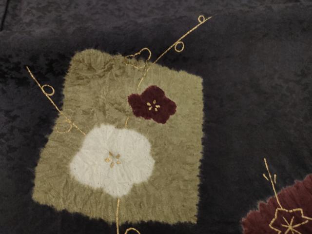 平和屋着物●訪問着　絞り　色紙花文　暈し染め　金彩　正絹　逸品　AABK3895ck