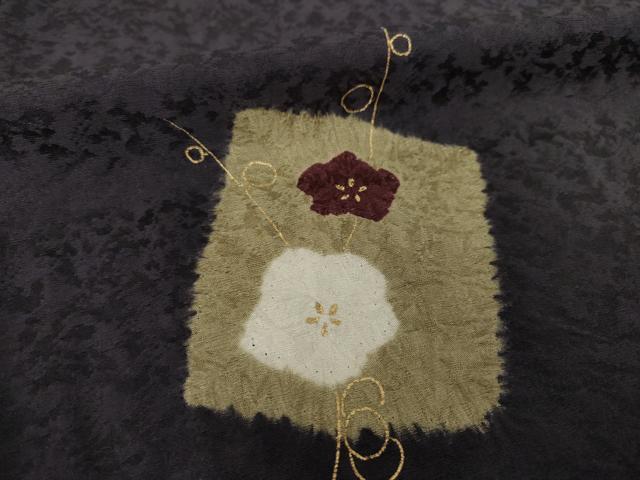 平和屋着物●訪問着　絞り　色紙花文　暈し染め　金彩　正絹　逸品　AABK3895ck