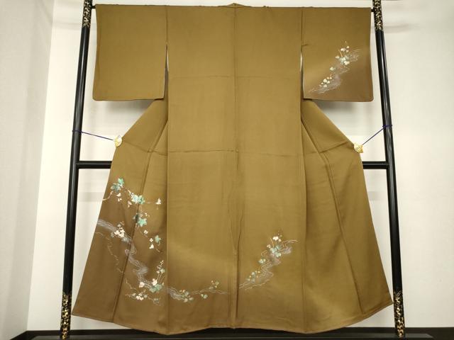 平和屋着物●訪問着　螺鈿　葡萄蔦草文　金彩　正絹　逸品　AABK3899ck