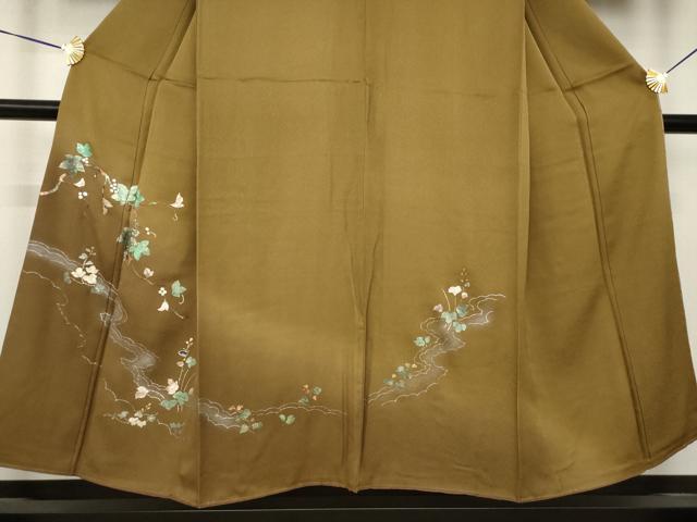 平和屋着物●訪問着　螺鈿　葡萄蔦草文　金彩　正絹　逸品　AABK3899ck