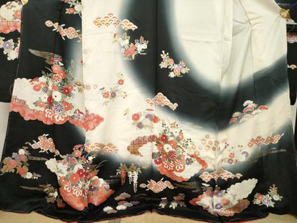 平和屋着物●豪華振袖　雲重ね花車文　暈し染め　金彩　仮絵羽　逸品　未使用　AABK3900ck