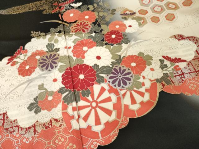 平和屋着物●豪華振袖　雲重ね花車文　暈し染め　金彩　仮絵羽　逸品　未使用　AABK3900ck