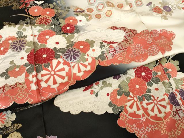 平和屋着物●豪華振袖　雲重ね花車文　暈し染め　金彩　仮絵羽　逸品　未使用　AABK3900ck