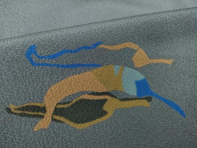 平和屋着物●京の匠日展作家　丹下雄介　小紋　型染め　成り物　唐辛子　正絹　逸品　AABK3902ck