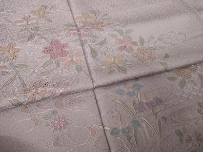 平和屋着物●訪問着　総刺繍　中国三大刺繍　スワトウ刺繍　汕頭刺繍　流水吉祥花文　正絹　逸品　AABK3904ck