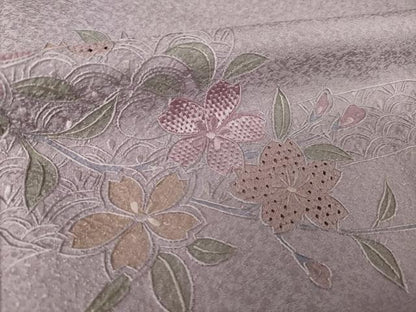 平和屋着物●訪問着　総刺繍　中国三大刺繍　スワトウ刺繍　汕頭刺繍　流水吉祥花文　正絹　逸品　AABK3904ck