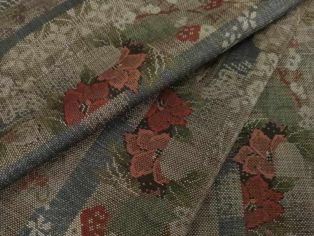 平和屋着物●本場大島紬　9マルキ　エ霞花文　正絹　逸品　AABK3905ck
