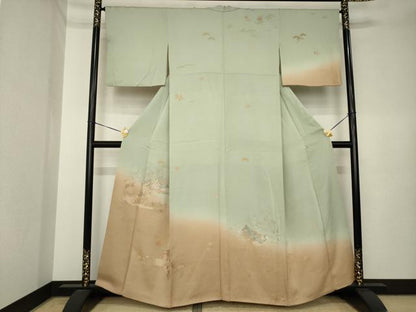 平和屋着物●訪問着　総刺繍　中国三大刺繍　汕頭刺繍　スワトウ刺繍　女人文　暈し染め　金彩　正絹　逸品　AABK3906ck