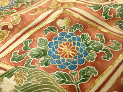 平和屋着物●豪華色留袖　駒刺繍　道長花文　金彩　正絹　逸品　AABK3907ck